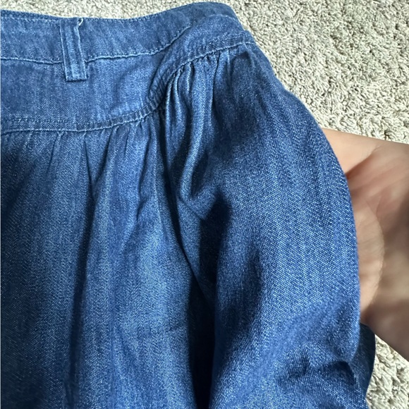 Gap Denim Western Yoke Midi Skirt 12 31 Dark Wash Cottagecore Rodeo Boho pockets - Picture 9 of 11